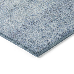 HomeRoots 5' Blue and Ivory Abstract Area Rug – Stylish, Washable, Durable, Perfect for Indoor and Outdoor Spaces 8' Round 631589