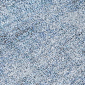 HomeRoots 5' Blue and Ivory Abstract Area Rug – Stylish, Washable, Durable, Perfect for Indoor and Outdoor Spaces 8' Round 631589