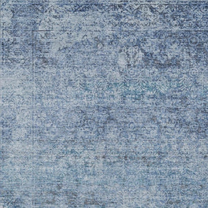 HomeRoots 5' Blue and Ivory Abstract Area Rug – Stylish, Washable, Durable, Perfect for Indoor and Outdoor Spaces 9' X 12' 631591
