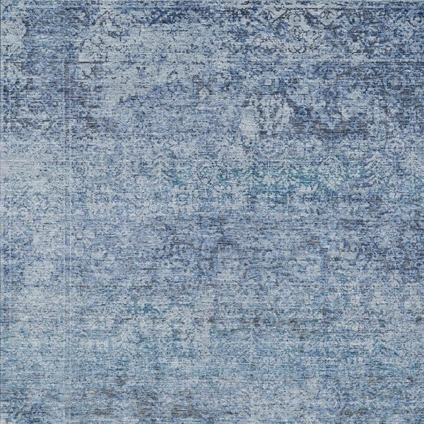 HomeRoots 5' Blue and Ivory Abstract Area Rug – Stylish, Washable, Durable, Perfect for Indoor and Outdoor Spaces 9' X 12' 631591