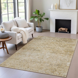 HomeRoots 5' Copper and Beige Abstract Indoor Outdoor Area Rug - Stylish, Durable, Machine Washable Design! 5' X 8' 631594