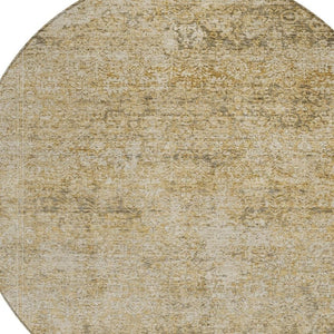 HomeRoots 5' Copper and Beige Abstract Indoor Outdoor Area Rug - Stylish, Durable, Machine Washable Design! 8' Round 631595