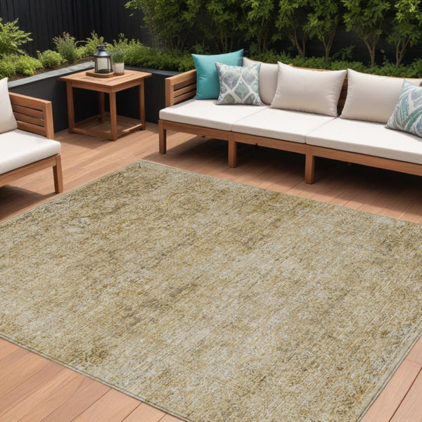 HomeRoots 5' Copper and Beige Abstract Indoor Outdoor Area Rug - Stylish, Durable, Machine Washable Design! 8' X 10' 631596