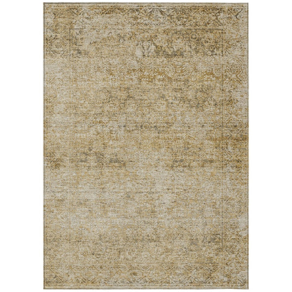 HomeRoots 5' Copper and Beige Abstract Indoor Outdoor Area Rug - Stylish, Durable, Machine Washable Design! 8' X 10' 631596