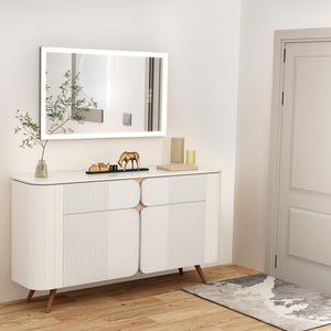 English Elm Bright Led Bathroom Mirror 48" X 36" - Dimmable Lighting, Quick Defog, Hd Reflection, Wall Mounted Elegance T3177P296168