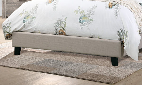 English Elm Contemporary Upholstered Queen Bed with Tufted Arched Headboard, Adjustable Height, Linen-Like Fabric Light Brown 62 L x 34 W x 7 H B011S01432