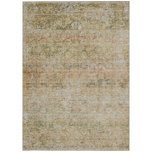 HomeRoots 5' Gold and Beige Abstract Area Rug – Durable, Washable, Stylish for Indoor and Outdoor Spaces 5' X 8' 631600