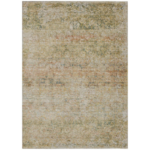 HomeRoots 5' Gold and Beige Abstract Area Rug – Durable, Washable, Stylish for Indoor and Outdoor Spaces 8' X 10' 631602