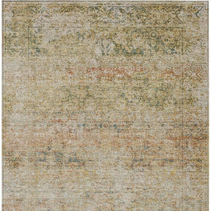 HomeRoots 5' Gold and Beige Abstract Area Rug – Durable, Washable, Stylish for Indoor and Outdoor Spaces 10' X 14' 631604
