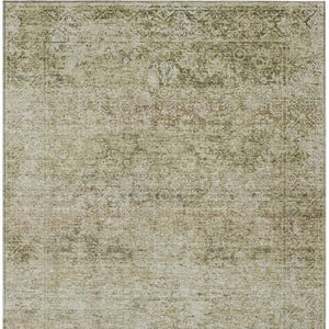 HomeRoots 5' Stylish Sage and Beige Abstract Washable Indoor-Outdoor Area Rug for High-Traffic Spaces 5' X 8' 631606