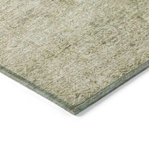HomeRoots 5' Stylish Sage and Beige Abstract Washable Indoor-Outdoor Area Rug for High-Traffic Spaces 8' Round 631607