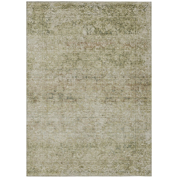 HomeRoots 5' Stylish Sage and Beige Abstract Washable Indoor-Outdoor Area Rug for High-Traffic Spaces 8' X 10' 631608