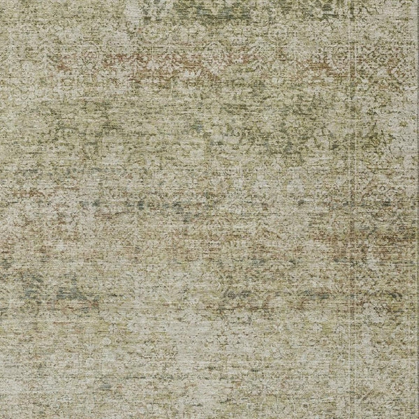 HomeRoots 5' Stylish Sage and Beige Abstract Washable Indoor-Outdoor Area Rug for High-Traffic Spaces 9' X 12' 631609
