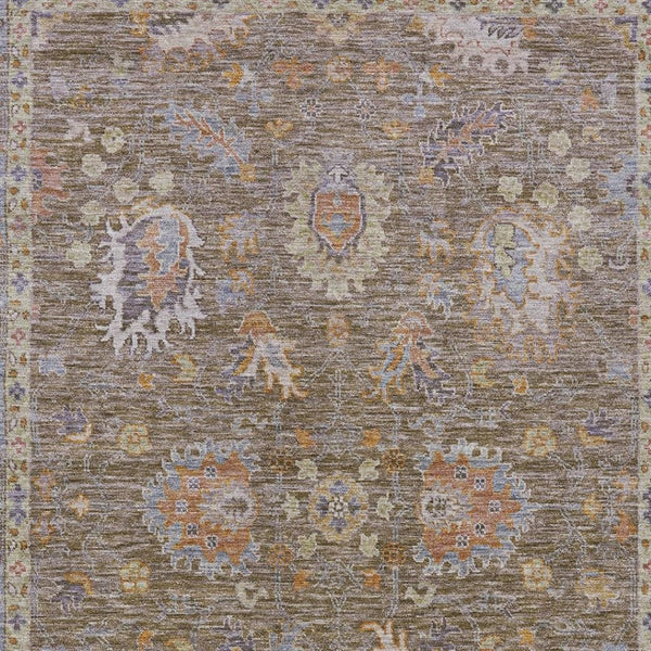 HomeRoots 5' Brown and Lavender Floral Area Rug - Durable, Washable Design for Indoor and Outdoor Spaces 8' X 10' 631614