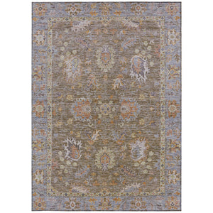 HomeRoots 5' Brown and Lavender Floral Area Rug - Durable, Washable Design for Indoor and Outdoor Spaces 9' X 12' 631615