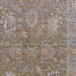 HomeRoots 5' Brown and Lavender Floral Area Rug - Durable, Washable Design for Indoor and Outdoor Spaces 9' X 12' 631615