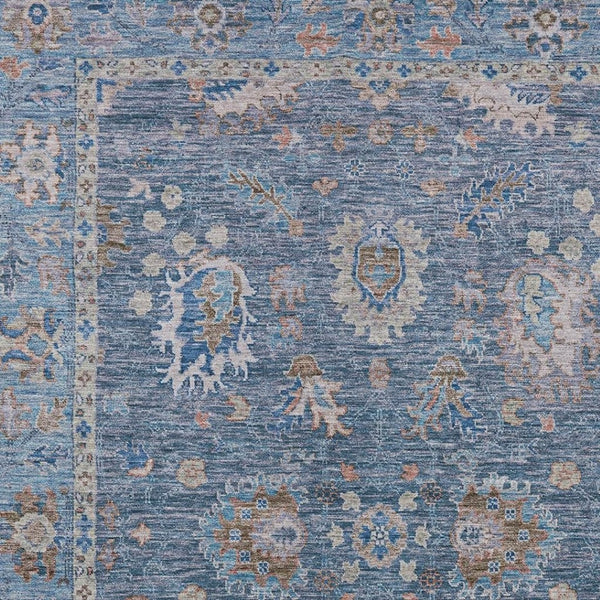 HomeRoots 5' Blue and Beige Floral Washable Area Rug – Stylish Indoor/Outdoor Décor for High-Traffic Spaces 10' X 14' 631622