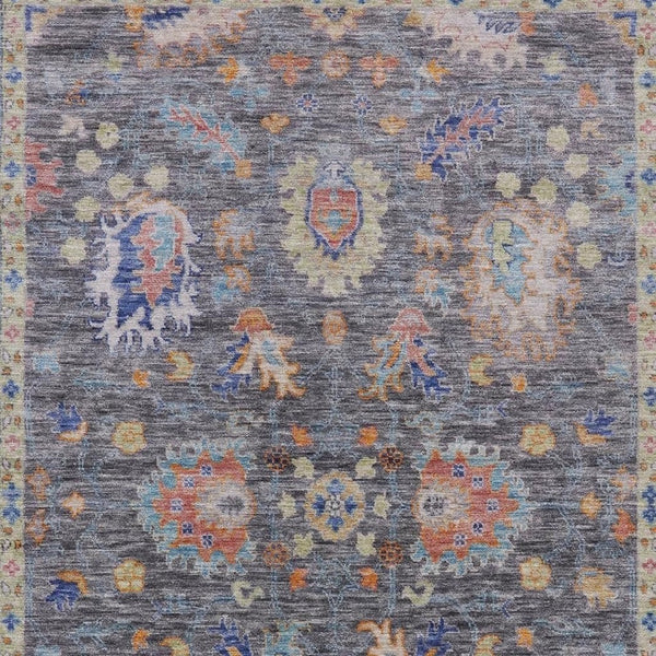 HomeRoots 5' Gray and Denim Blue Floral Area Rug - Washable, Durable, Versatile for Indoor and Outdoor Use 9' X 12' 631633