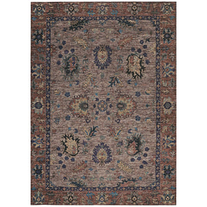 HomeRoots 5' Brown and Beige Floral Area Rug – Durable and Stylish for Indoor/Outdoor Spaces, Easy Care 5' X 8' 631636