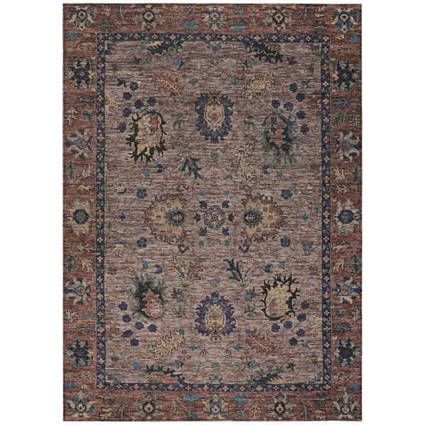 HomeRoots 5' Brown and Beige Floral Area Rug – Durable and Stylish for Indoor/Outdoor Spaces, Easy Care 8' X 10' 631638