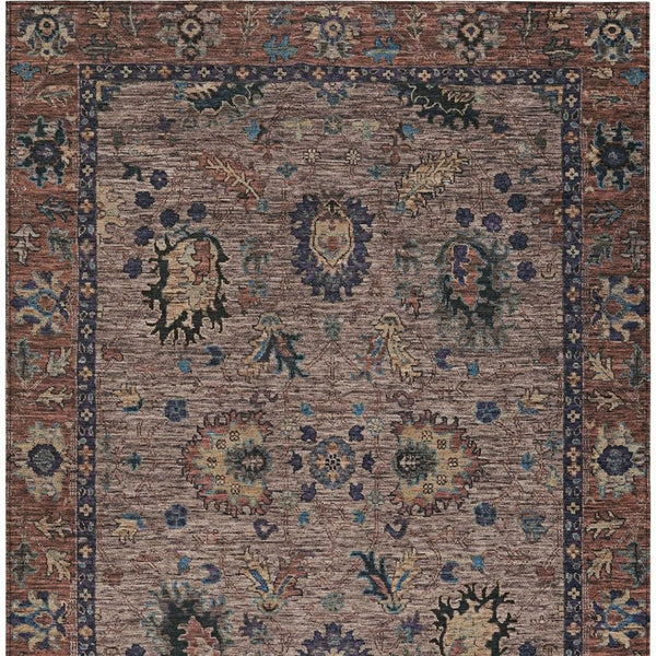 HomeRoots 5' Brown and Beige Floral Area Rug – Durable and Stylish for Indoor/Outdoor Spaces, Easy Care 9' X 12' 631639
