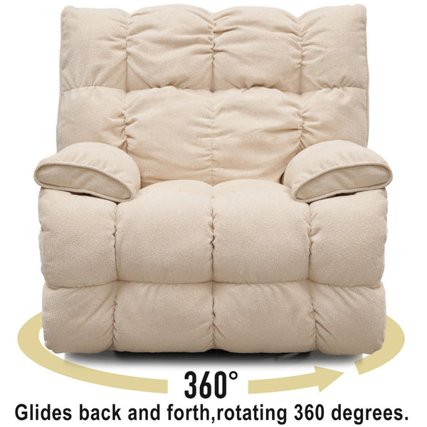 English Elm Sitjoy Swivel Recliner Plush High Back Lounge Chair for Living Room or Gaming W1713P144780