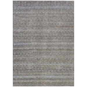 HomeRoots 5' Striped Washable Area Rug in Brown and Beige - Durable, Stylish, and Perfect for Indoor or Outdoor Use 9' X 12' 631663