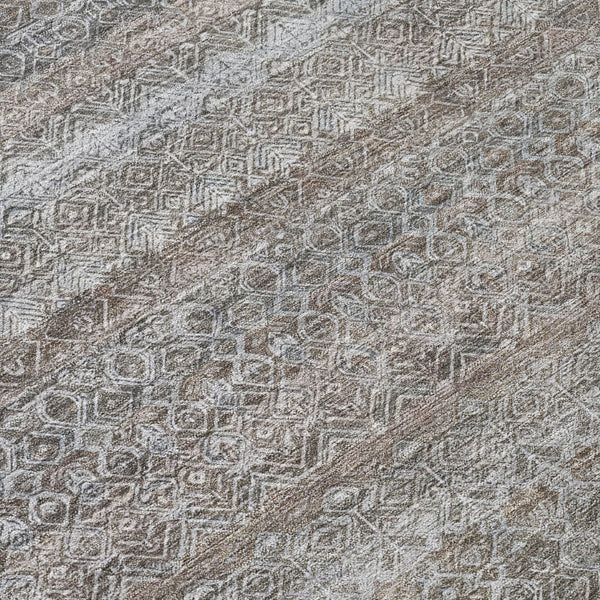 HomeRoots 5' Striped Washable Area Rug in Brown and Beige - Durable, Stylish, and Perfect for Indoor or Outdoor Use 9' X 12' 631663