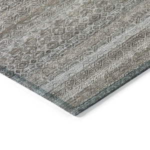 HomeRoots 5' Striped Washable Area Rug in Brown and Beige - Durable, Stylish, and Perfect for Indoor or Outdoor Use 10' X 14' 631664