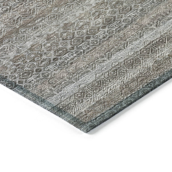 HomeRoots 5' Striped Washable Area Rug in Brown and Beige - Durable, Stylish, and Perfect for Indoor or Outdoor Use 10' X 14' 631664