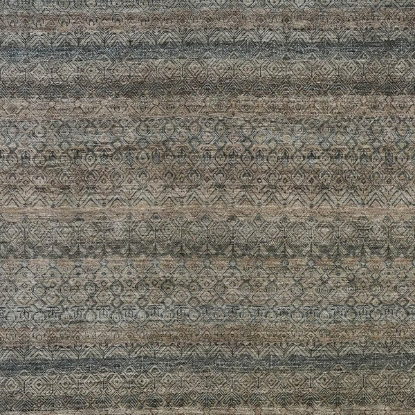 HomeRoots 5' Stylish Chocolate and Gray Striped Indoor-Outdoor Area Rug – Durable, Washable, and Versatile 5' X 8' 631672