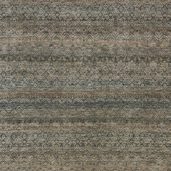HomeRoots 5' Stylish Chocolate and Gray Striped Indoor-Outdoor Area Rug – Durable, Washable, and Versatile 8' X 10' 631674