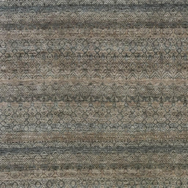 HomeRoots 5' Stylish Chocolate and Gray Striped Indoor-Outdoor Area Rug – Durable, Washable, and Versatile 10' X 14' 631676