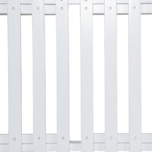 English Elm TOPMAX Acacia Wood Twin Porch Swing Bed Frame with High Back, 350lb Capacity & 118" Hemp Ropes White N717P265795K