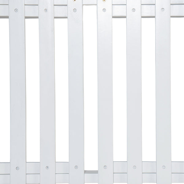 English Elm TOPMAX Acacia Wood Twin Porch Swing Bed Frame with High Back, 350lb Capacity & 118" Hemp Ropes White N717P265795K