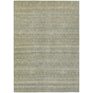 HomeRoots 5' Versatile Linen and Beige Striped Area Rug for Indoor and Outdoor Use – Durable, Washable Design 5' X 8' 631684