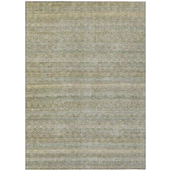HomeRoots 5' Versatile Linen and Beige Striped Area Rug for Indoor and Outdoor Use – Durable, Washable Design 5' X 8' 631684