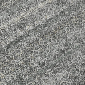 HomeRoots 5' Stylish Pewter and Gray Striped Washable Area Rug for Indoor and Outdoor Spaces - Durable Design 10' X 14' 631694