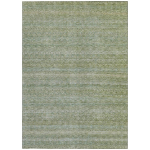 HomeRoots 5' Sage and Ivory Striped Area Rug - Coastal Charm for Indoor and Outdoor Spaces, Machine Washable 5' X 8' 631696