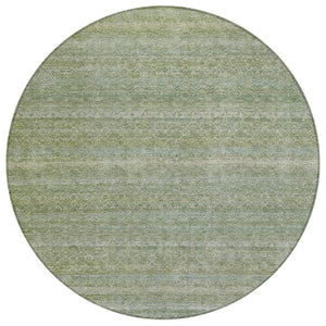 HomeRoots 5' Sage and Ivory Striped Area Rug - Coastal Charm for Indoor and Outdoor Spaces, Machine Washable 8' Round 631697