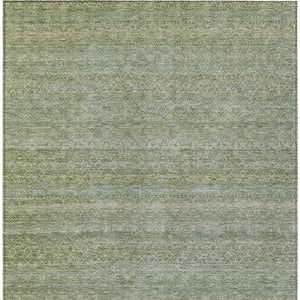 HomeRoots 5' Sage and Ivory Striped Area Rug - Coastal Charm for Indoor and Outdoor Spaces, Machine Washable 8' X 10' 631698