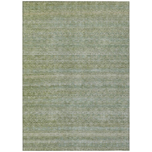 HomeRoots 5' Sage and Ivory Striped Area Rug - Coastal Charm for Indoor and Outdoor Spaces, Machine Washable 9' X 12' 631699