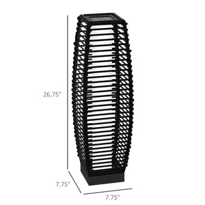 English Elm Outsunny Solar Rattan Pathway Lantern Outdoor Wicker Led Garden Light Auto Dusk W2225P174039