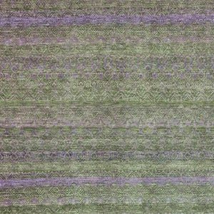 HomeRoots 5' Stylish Olive Green and Purple Striped Washable Area Rug for Indoor and Outdoor Spaces 8' X 10' 631722