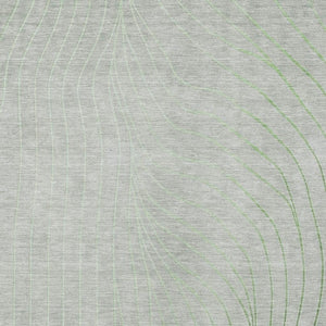 HomeRoots 5' Abstract Artichoke Green and Silver Washable Area Rug for Indoor and Outdoor Durability 5' X 8' 631738