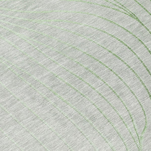 HomeRoots 5' Abstract Artichoke Green and Silver Washable Area Rug for Indoor and Outdoor Durability 8' Round 631739