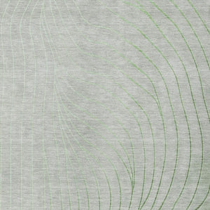 HomeRoots 5' Abstract Artichoke Green and Silver Washable Area Rug for Indoor and Outdoor Durability 10' X 14' 631742