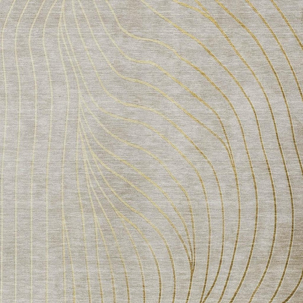 HomeRoots 5' Modern Beige and Silver Abstract Area Rug - Durable, Washable Design for Indoor and Outdoor Use 5' X 8' 631744