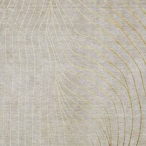 HomeRoots 5' Modern Beige and Silver Abstract Area Rug - Durable, Washable Design for Indoor and Outdoor Use 8' X 10' 631746