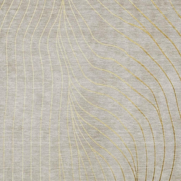 HomeRoots 5' Modern Beige and Silver Abstract Area Rug - Durable, Washable Design for Indoor and Outdoor Use 8' X 10' 631746